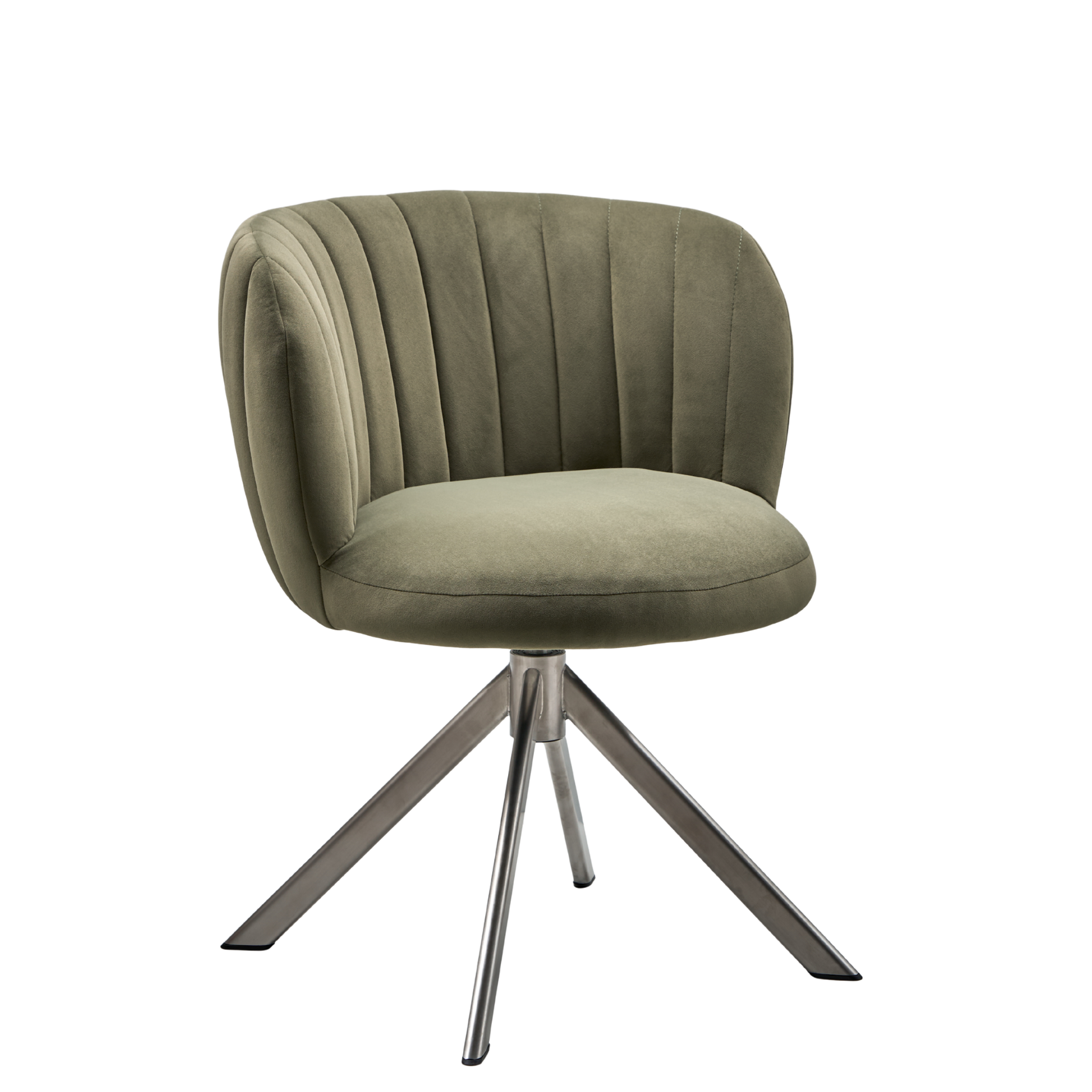 Shelly II spisebordsstol - velour m. drejeben (stainless steel)